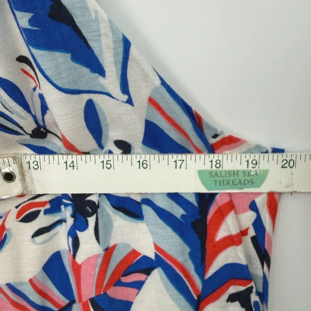 Tommy Bahama‎ Floral Linen Blend Halter Dress Womens M Resort Tropical Coastal